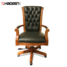 K265 Classic Business manager director High back wood leather office chair